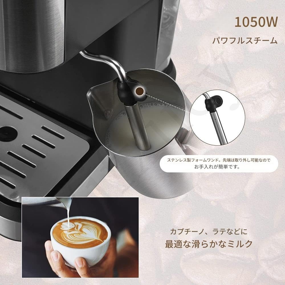 Amazon | 半自動コーヒーマシン、コーヒーマシン エスプレッソ、110V